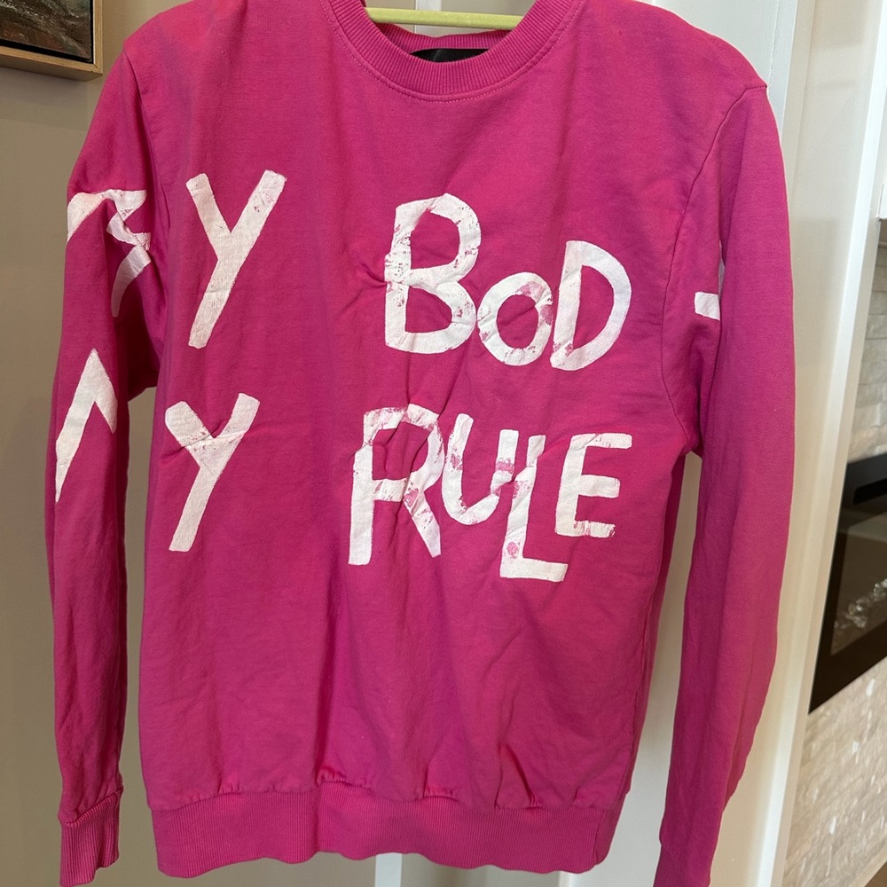 Bold Pink Graphic Sweatshirt - my body my rules
